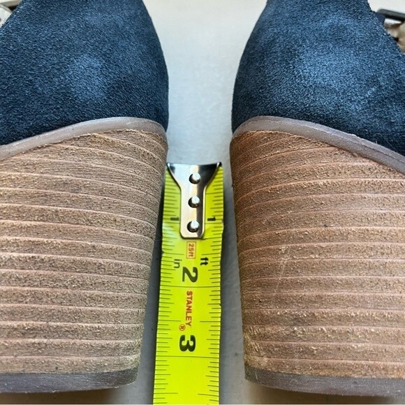 Sole Society Blue Suede So-Ferris Open Toe Bootie Sandals Block Heel Size 7.5 - Picture 9 of 16